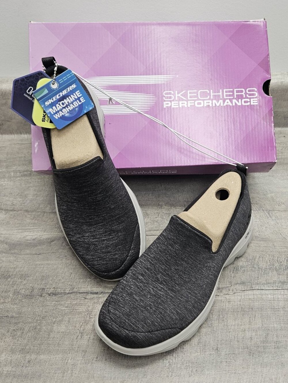 NEW SKECHERS PERFOMANCE GO WALK EVOLUTION ULTRA WILD CARD BLACK/GRAY WOMEN'S 8